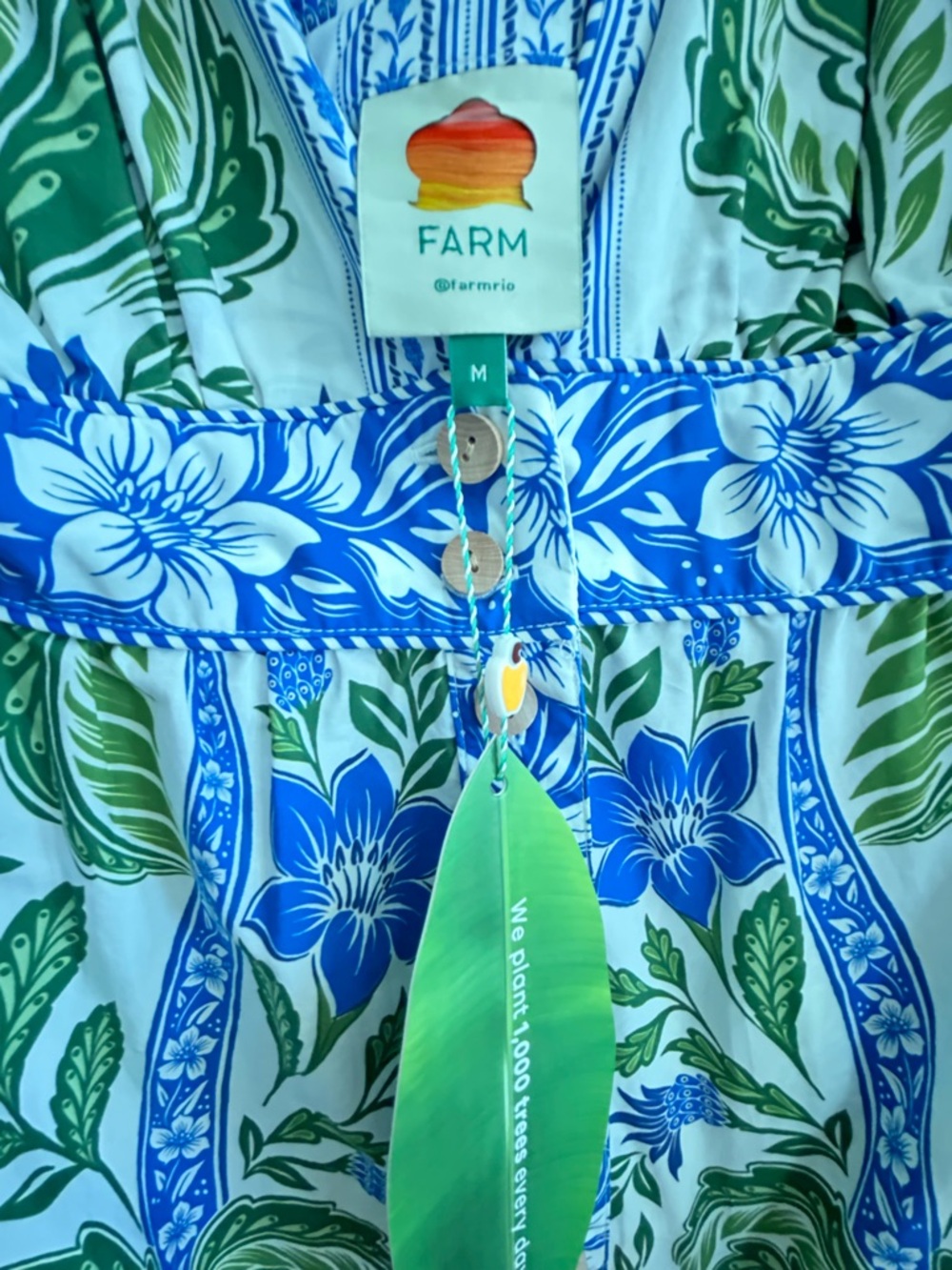FARM Rio Off-White Tropicance Organic Cotton Midi Dress - NWT - Picture 5 of 5